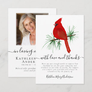 Photo Sympathy Funeral Memorial Carte de remerciem