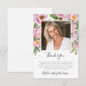 Photo Sympathy Funeral Memorial Carte de remerciem (Devant / Derrière)