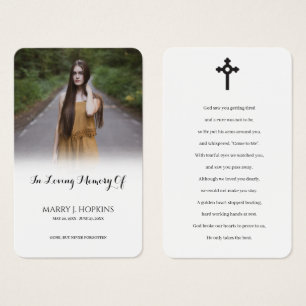 Photo Sympathy Funeral Memorial Prayer Cartes