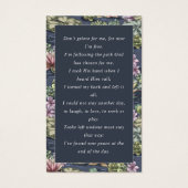 Photo Sympathy Funeral Memorial Prayer Cartes (Dos)