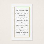 Photo Sympathy Funeral Memorial Prayer Cartes (Dos)