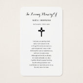 Photo Sympathy Funeral Memorial Prayer Cartes (Dos)