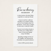 Photo Sympathy Funeral Memorial Prayer Cartes (Dos)