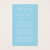 Photo Sympathy Funeral Pastel Blue Prayer Card (Dos)