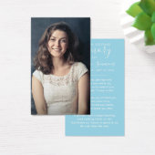 Photo Sympathy Funeral Pastel Blue Prayer Card (Bureau)