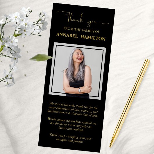 Photo Sympathy Memorial Merci Invitation