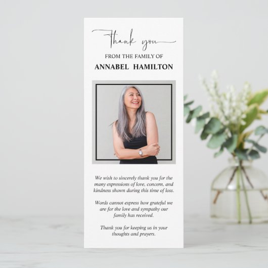 Photo Sympathy Memorial Merci Invitation (Debout devant)