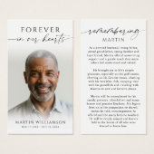 Photo Sympathy Memorial Remembrance Prayer Card (Devant & derrière)