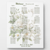 Photo Tableau de sièges Roses blanches mariages Plaque f (Devant)