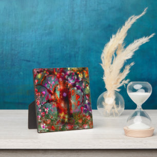 Photo Tabletop Plaque Whimsical Arbre Abstrait Rouge Tur
