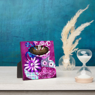 Photo Tabletop Plaque Whimsical Cup of Coffee
