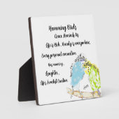 Photo Tabletop W/Canvas : La Plaque Oiseau Humming (Recto)