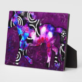 Photo Tablette Plaque Whimsical Cheval Abstrait Art Bleu (Côté)