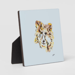 Photo Tablette W/Canvas : Collie Plaque