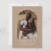 Photo Tan Neutre et Moderne Enregistrer La Carte D (Devant)