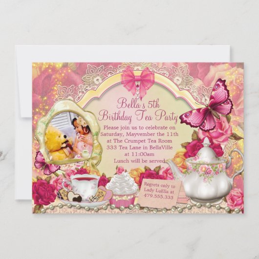 Photo Tea Party Invitation (Devant)