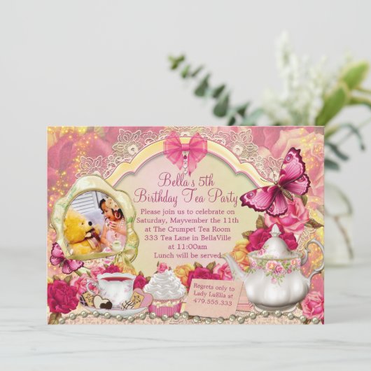 Photo Tea Party Invitation (Debout devant)