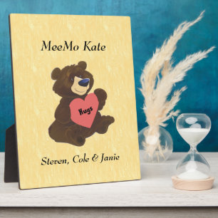 Photo Teddy Bear Hugs Heart Custom Plaque