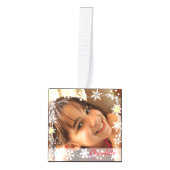 Photo Template Winter Theme Kubus Ornament (Voorkant)