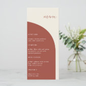 Photo Terracotta Arch Dîner Mariage moderne Menu (Debout devant)