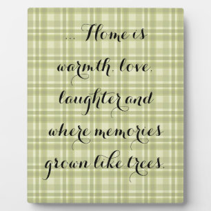 Photo Terrain vert Plaid, Plaque "Home"