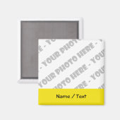 Photo & Texte Magnet Carré - Créez votre propre (Recto/Verso)