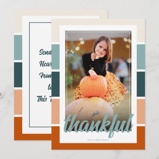 Photo Thanksgiving Greeting Card Dinner Invitation (Devant / Derrière)