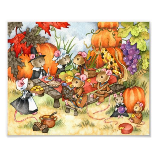 Photo Thanksgiving Mice - Belle impression d'art (Devant)