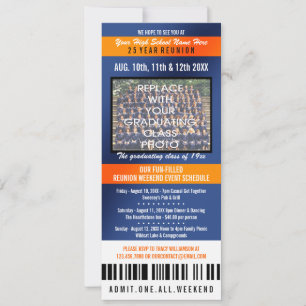 Photo Ticket Class Reunion Invitation Kaart