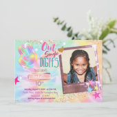 Photo Tie Dye Invitation Peace Out Chiffres simple (Debout devant)