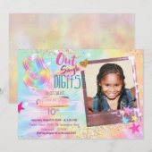 Photo Tie Dye Invitation Peace Out Chiffres simple (Devant / Derrière)