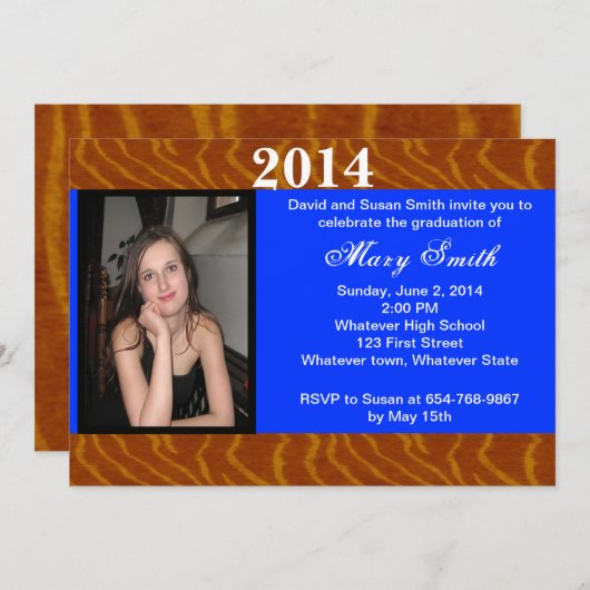 Photo Tiger Graduation Invitation (Devant / Derrière)