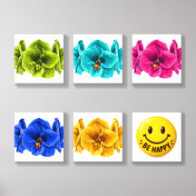 Affiche florale rétro pop art Amaryllis – Ensemble