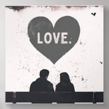 Art moderne Grunge Love - Urbain, Minimaliste