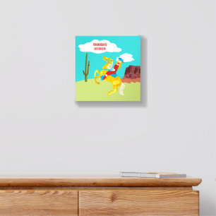 Photo Tile Acrylique Campy Western Cowgirl on Horse Personnalisé