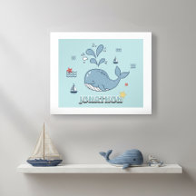 Cute Whale & Waves Motif ID1251