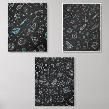 Gribouillages de constellation de tableau noir de