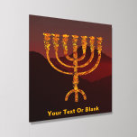 Photo Tile Acrylique Menorah de Moshe<br><div class="desc">Une représentation de la menorah à sept branches (chandelabra) faite par les Israélites après l'Exode d'Egypte. Personnalisez en ajoutant votre propre texte. Dans la Torah Moshe Rabbenu est dit : "Vous ferez une Menorah d'or pur, battu, la Menorah sera faite, sa base, sa branche, ses gobelets, ses boutons, et ses...</div>