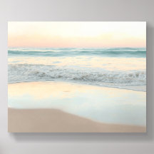 Océan au lever du soleil doux Art mural aquarelle