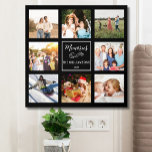 Photo Tile En Mousse Rigide Collage de photo personnalisé 8 Peel et bâton<br><div class="desc">Un collage photo personnalisé de mousse texturée avec un peel et carton photo. Il comprend 8 photos de famille, animaux de compagnie, souvenirs, événements, votre photographie, etc. et plus personnalisées avec un message simple, nom de famille et année fixé contre un arrière - plan noir. Les couleurs de l'arrière -...</div>