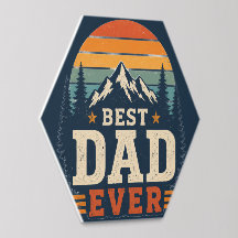 Meilleur Papa Retro Montagne Toile Murale