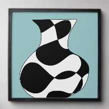 Illustration de vase abstrait noir et blanc modern