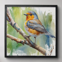 Morning Song robin peinture d'oiseaux