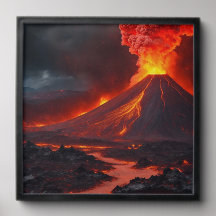 Paysage d'éruption volcanique Art mural | Na drama