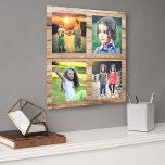 Photo Tile Sur Toile Collage photo de famille sur bois de grange rustiq<br><div class="desc">Collage photo de famille sur bois de grange rustique,  toile d'art. Vous pouvez ajouter vos propres photos pour personnaliser.</div>