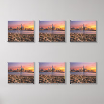 Heure dorée New York Skyline Toile multi-panneaux