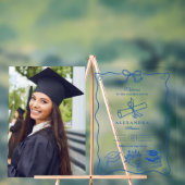 Photo Tirée à la main Illustrée Blue Graduation Pa (Neutre)