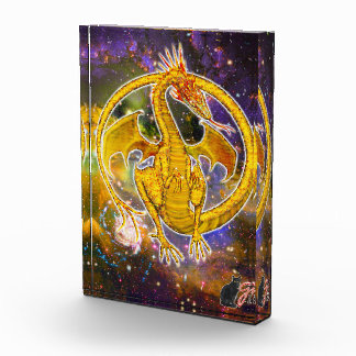 Photo Topaze Bloc Acrylique Dragon Cosmique