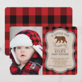 PHOTO/TOUT ÂGE - Bear Boy Birthday Invitation (Devant / Derrière)