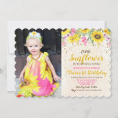 PHOTO/TOUT ÂGE - Tournesol Invitation d'anniversai (Devant)